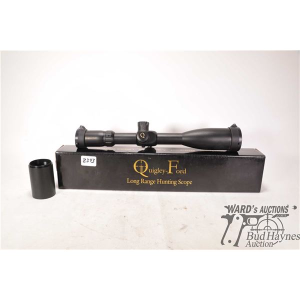 Quigley-Ford long range hunting scope, SF 5X20X50, includes original box and ephemera