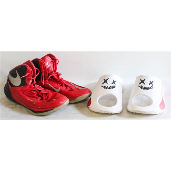 MENS SZ 13 NIKE SHOES PLUS SLIDES
