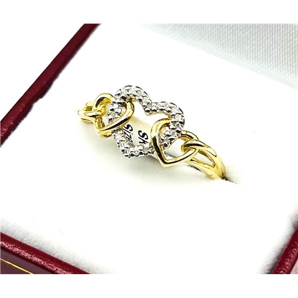 10KT YELLOW GOLD NATURAL DIAMOND ( 0.10CT) HEART