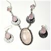 Image 1 : 27)  SET OF ROSE QUARTZ AND PINK CHALADONCY