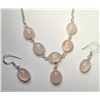 Image 1 : 29)  SET OF ROSE QUARTZ "Y" NECKLACE