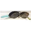 Image 1 : PAIR OF CAST IRON PANS