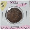 Image 1 : 13)  NEWFOUNDLAND 1917 LARGE PENNY.