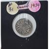 Image 1 : 15)  CANADIAN 1934 DIME, 80% SILVER.