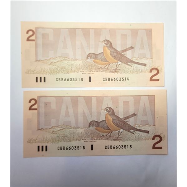 11)  LOT OF 2 CANADIAN $2.00