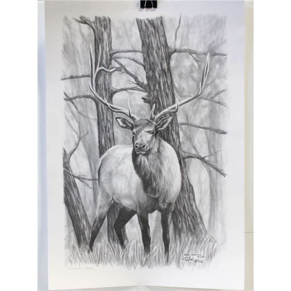 ELK SKETCH LIMITED PRINT 004/200 SIGNED