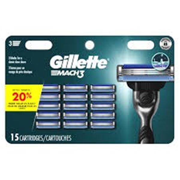 NEW WITH BOX GILLETTE 15 CARTRIDGES MACH 3