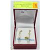 Image 1 : 14KT YELLOW GOLD PRASIOLITE DANGLE EARRINGS