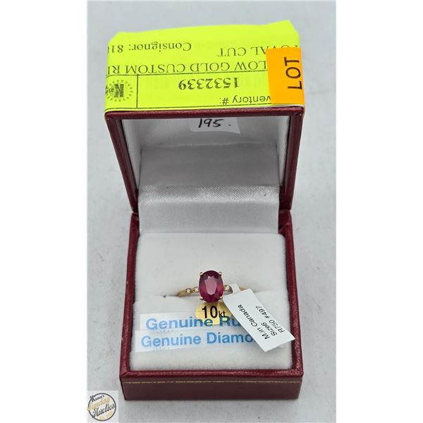 10KT YELLOW GOLD CUSTOM RING WITH OVAL CUT