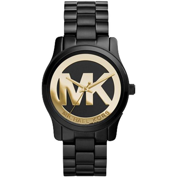 NEW MICHAEL KORS BLACK ION-PLATED 34MM