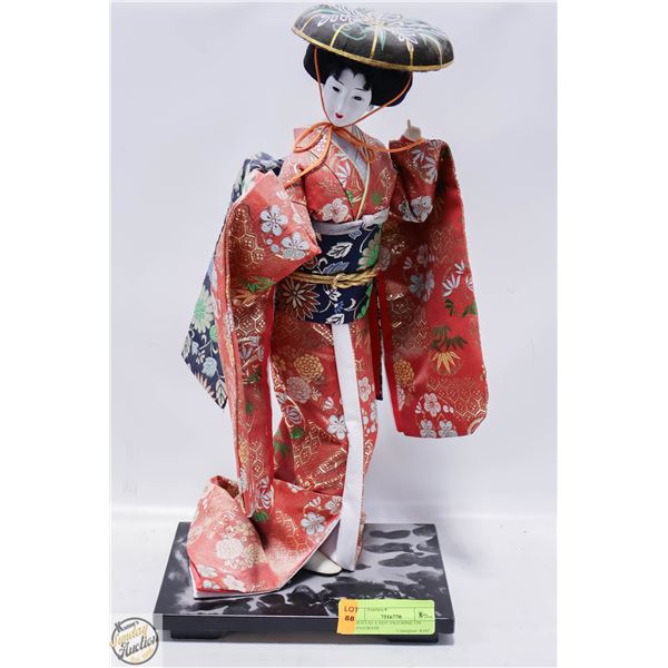 ORIENTAL LADY FIGURINE ON STAND/BASE