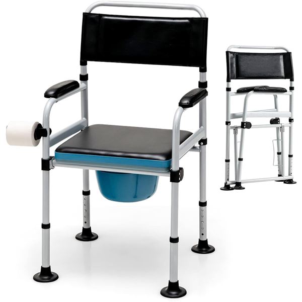 BRAND NEW 4 IN 1 FOLDING BEDSIDE COMMODE CHAIR