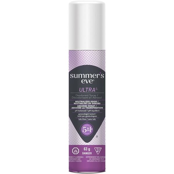 3 NEW SUMMER'S EVE ULTRA DEODORANT SPRAY 5 IN 1