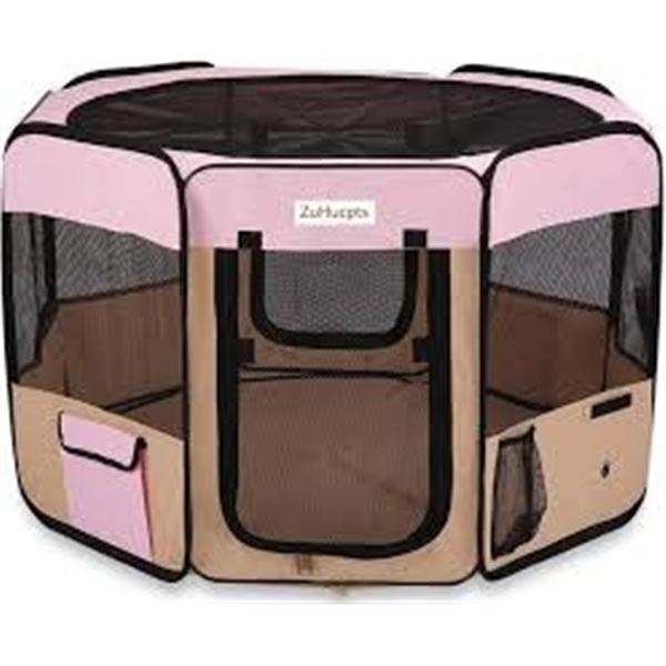 NEW ZUHUCPTS PETS PLAYPEN 48 X 48 X 24" PINK