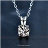 Image 1 : 2 CT GRA CERTIFIED ROUND BRILLIANT 925S NECKLACE