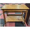 Image 1 : SHELF WOODEN OAK SERVING TABLE