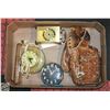 Image 1 : 3 VTG CLOCKS & SPALDING LEATHER BASEBALL