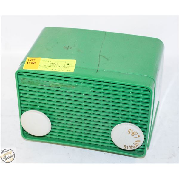UNBRANDED GREEN AM RADIO MISSING 1 TUBE