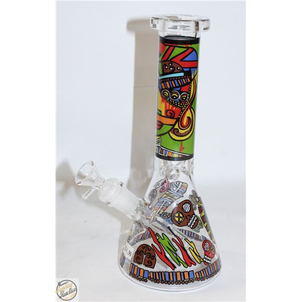 ABSTRACT ART BONG WITH DOWNSTEM AND BOWL