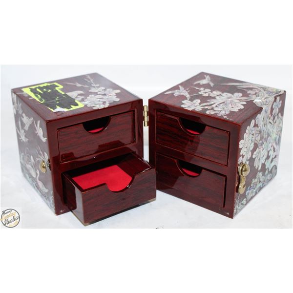 MOTHER OF PEARL SECRET 4 DRAWER BOX