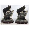 Image 1 : 2 GRIZZLY BEAR STATUES WITH CUBS