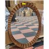 Image 1 : LARGE OVAL HANGING MIRROR 29" X 38"