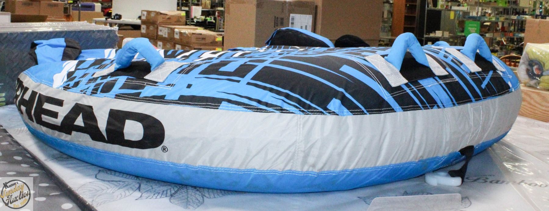 INFLATED AIRHEAD DOUBLE TUBE WATER RAFT