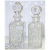 Image 1 : LOT OF 2 HARD CRYSTAL LIQOUR DECANTERS