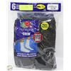 Image 1 : BLACK CREW SOCKS 12-16 SIZE 6-PACK FRUIT OF THE