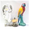 Image 1 : GARDEN ANGEL, PARROT STATUE & FAIRY HOUSE