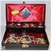 Image 1 : VINTAGE ESTATE JEWELRY BOX FULL OF JEWELRY