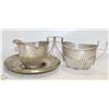 Image 1 : 2 STERLING SILVER CREAM+SUGAR HANDLED