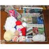 Image 1 : KNITTING LOT -BOOKS, YARN, BEADS, MISC BUTTONS ETC