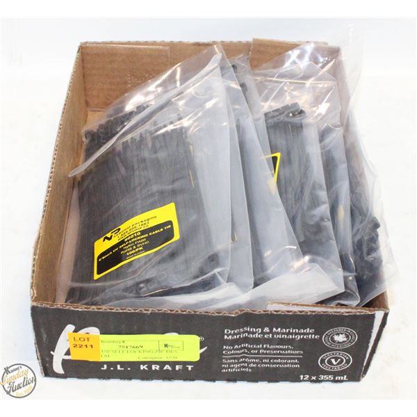 7 X 100 UV SELF LOCKING ZIP TIES 700 TOTAL