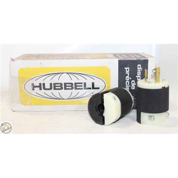 BOX OF HUBBELL TWIST LOCK PLUGS