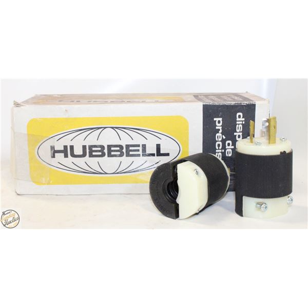BOX OF HUBBELL TWIST LOCK PLUGS