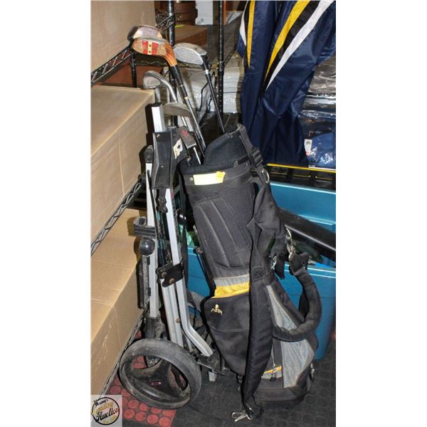 GOLF CLUB SET WITH BAG AND CART