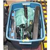 Image 1 : TOTE WITH LARGE GREEN TARP, YARDWORKS
