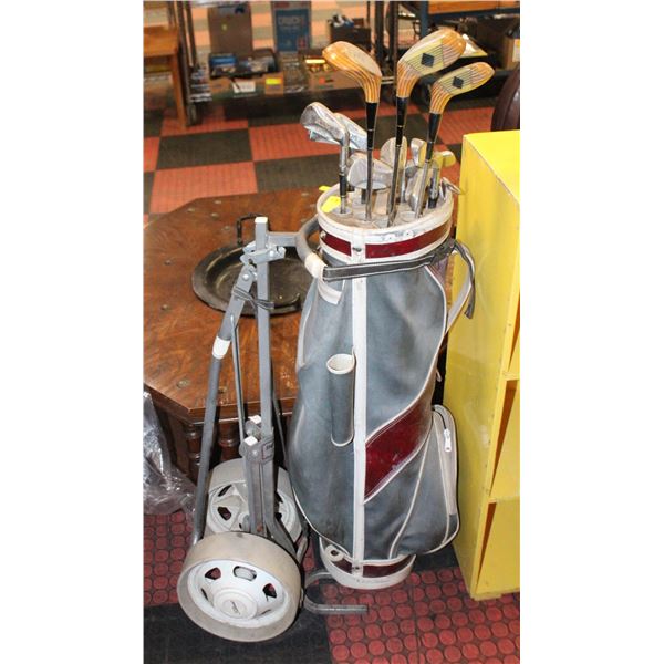 WILSON GOLF CLUB SET WITH BAG AND CART