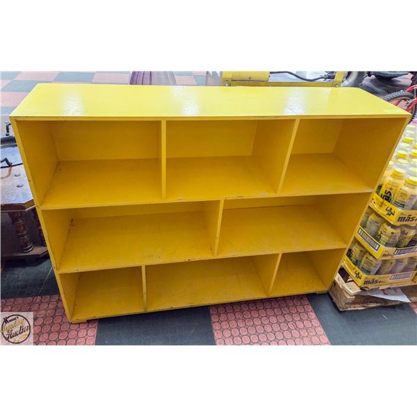 YELLOW STORAGE DISPLAY SHELF 4FTX1FTX3FT HIGH