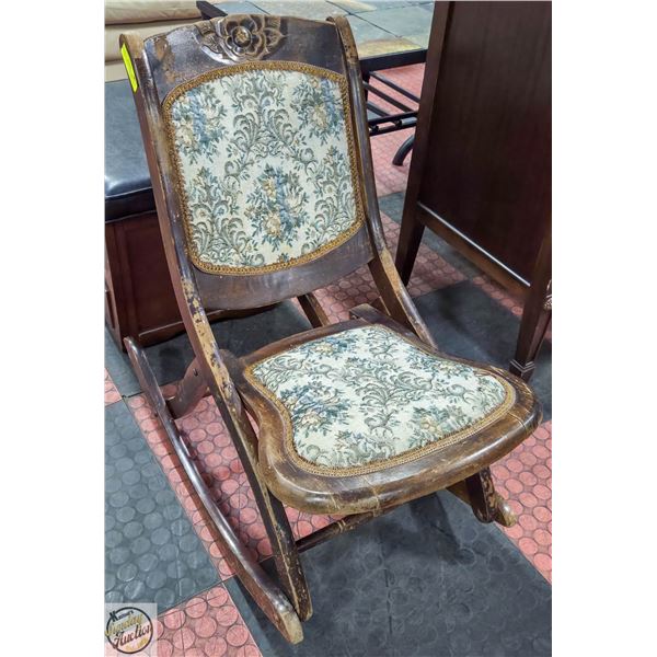 ANTIQUE / VINTAGE VICTORIAN WOODEN FOLDING ROCKING