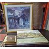 Image 1 : LOT OF 3 LANDSCAPE AND FLORAL ARTWORKS: