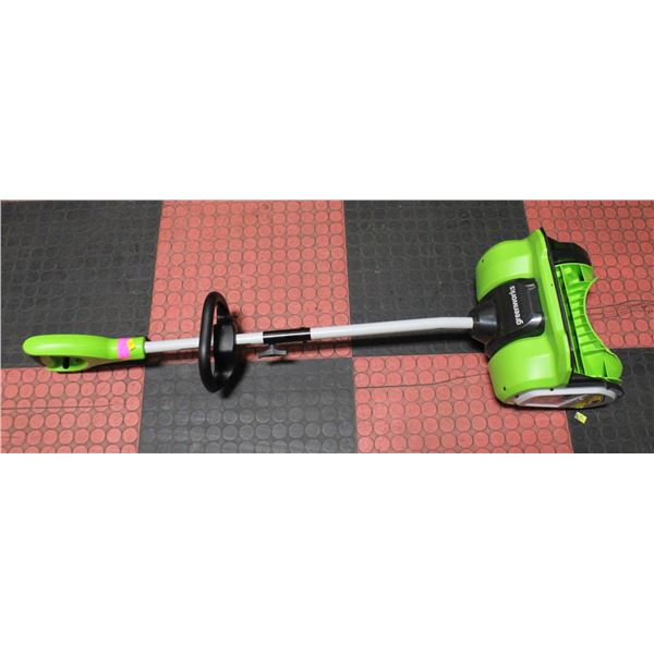 GREENWORKS 8 AM 12 INCH CORDED SNOW SHOVEL