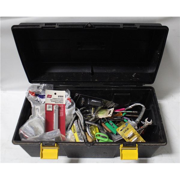 BLACK TOOLBOX WITH TOOL CONTENTS VARIETY