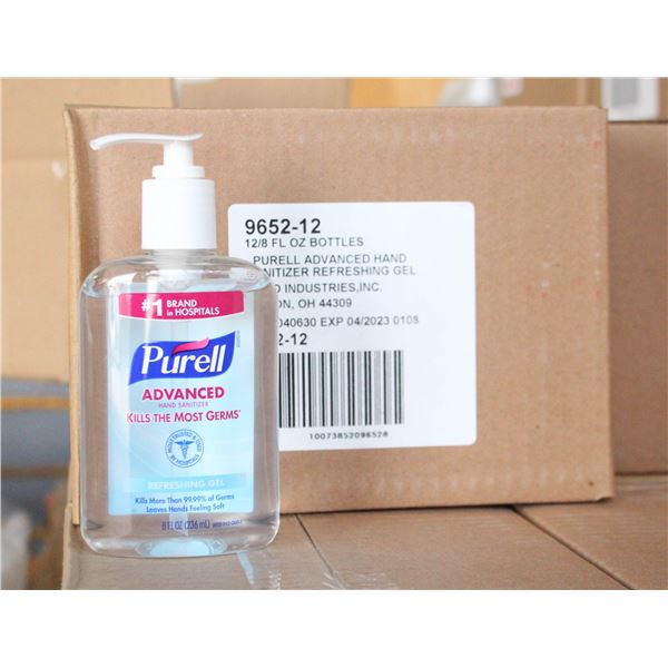 NEW CASE OF 12 PURELL HAND SANITIZERS 8 FL OZ