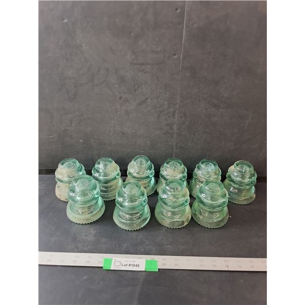 (10) Green Insulator- 4" x 3.5"- Has Chips
