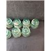 Image 3 : (10) Green Insulator- 4" x 3.5"- Has Chips