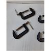Image 4 : (8) Variety Of C-Clamps- 4"