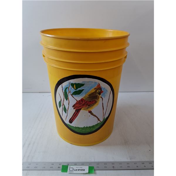 Yellow Buck- Bird Painted On It- 16" x 12"