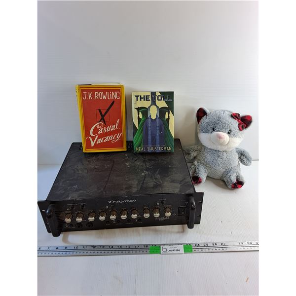 Traynor DynaBass 800H Amplifier, J.K. Rowling & Neal Shusterman Books and Plush Toy